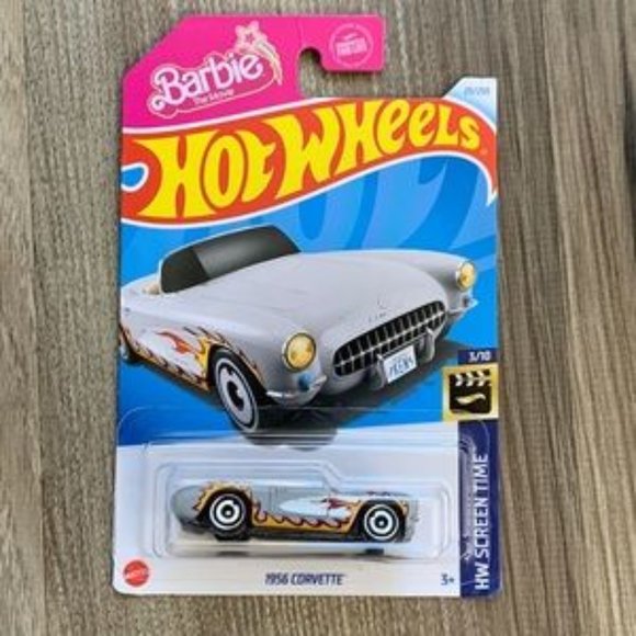 1956 Corvette 2024 Hot Wheels HW Screen Time Barbie Movie Ken Car Gray - Picture 1 of 5